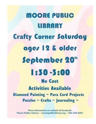 Crafty Corner Saturday Crafty Corner Saturday