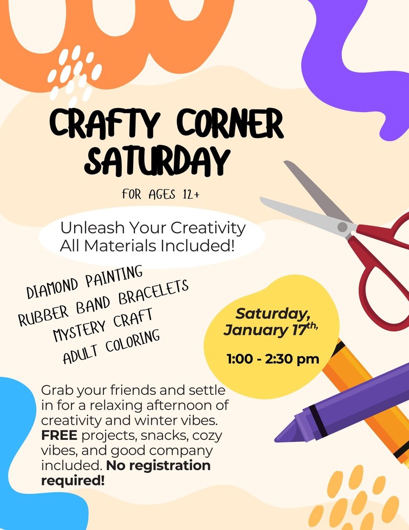 Crafty Corner Saturday for Teens