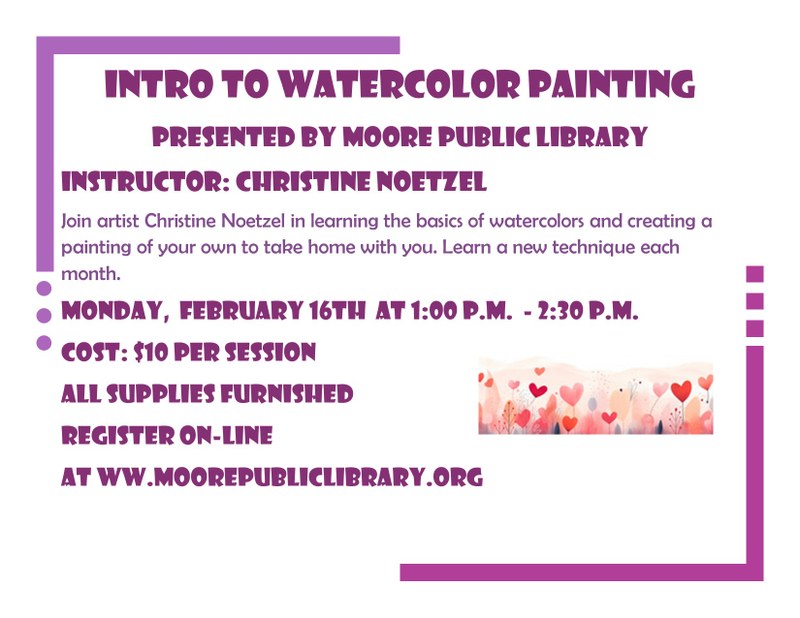 February Watercolor Painting Class