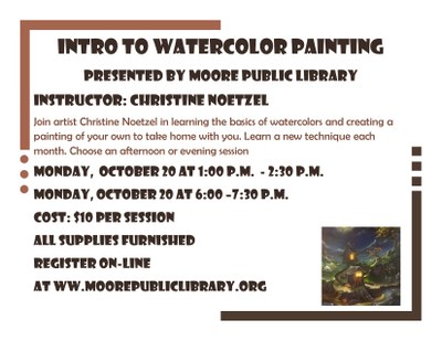Afternoon Intro to Watercolor Painting - 1:00 class